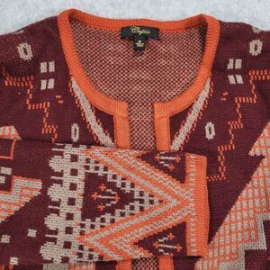 Cupio Womens Medium Maroon‎ Orange Cardigan Sweater